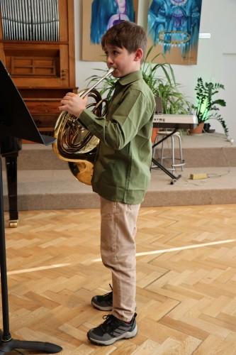 Koncert flétnové a klávesové třídy Zuzany Iljaševy a hornové třídy Štěpána Jasenovce