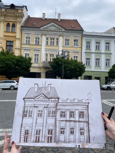 Žáci výtvarného ateliéru Lucie Medřické v terénu