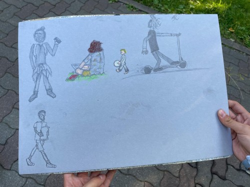 Výtvarníci ateliéru Lucie Medřické v městském parku