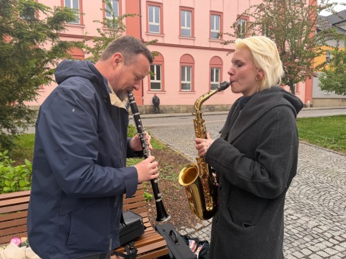 Pomníkové trio na oslavách výročí konce 2. světové války