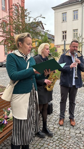 Pomníkové trio na oslavách výročí konce 2. světové války