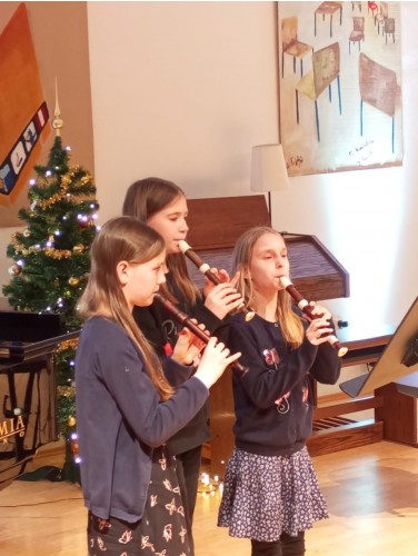 Vánoční koncert flétnové a klávesové třídy Zuzany Iljaševy a flétnové třídy Kateřiny Mauserové