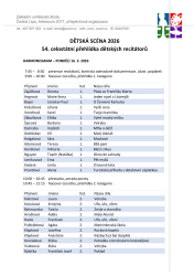 Pondělí Harmonogram DS 2026-1